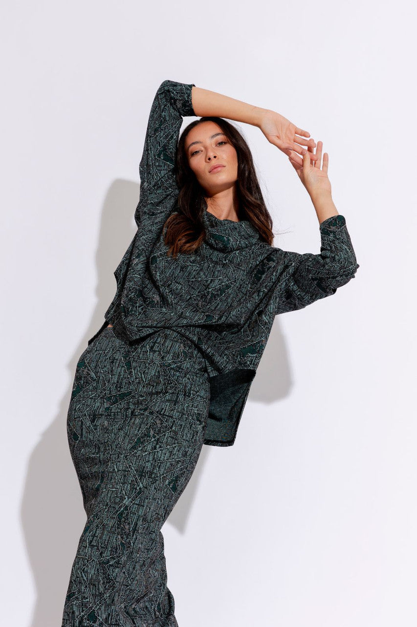 Jade Jacquard Gigi Roll Neck Jumper - Sale