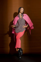 Navy/Pink Stripe Femme Blogger Shirt