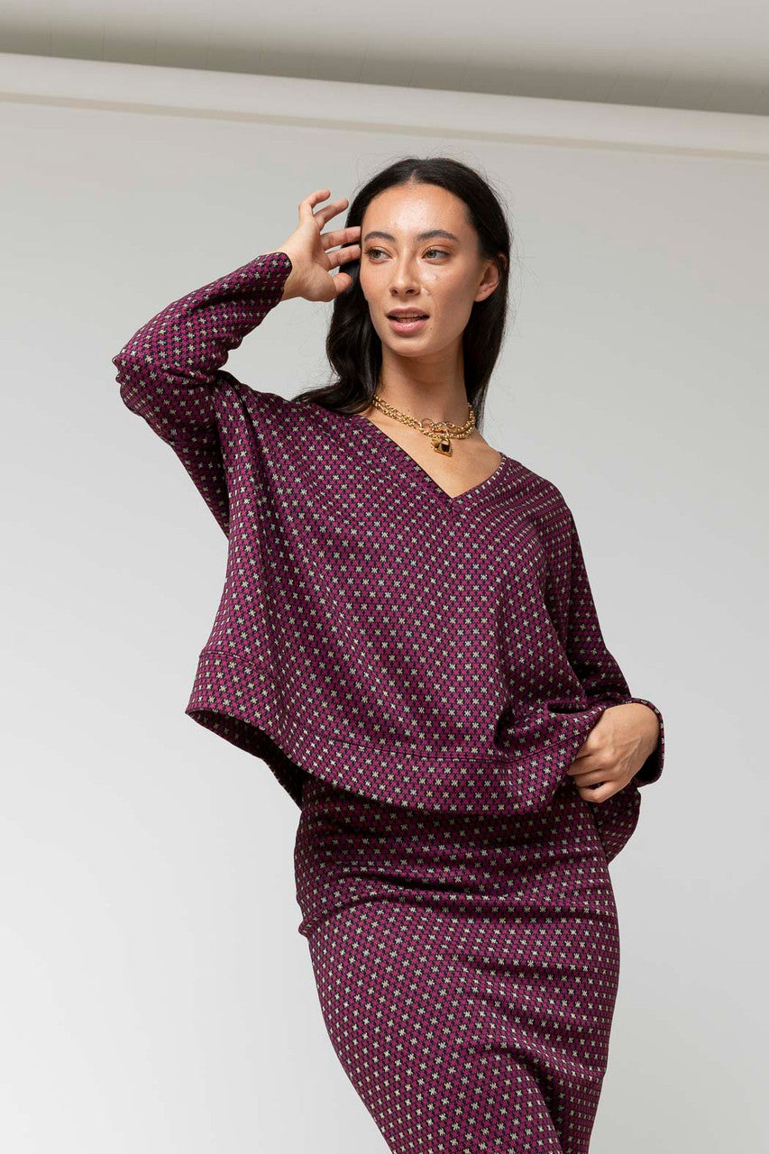 Dark Pink Star Mia Pullover - Sale