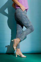 Mid Denim Floral Cargo Jean