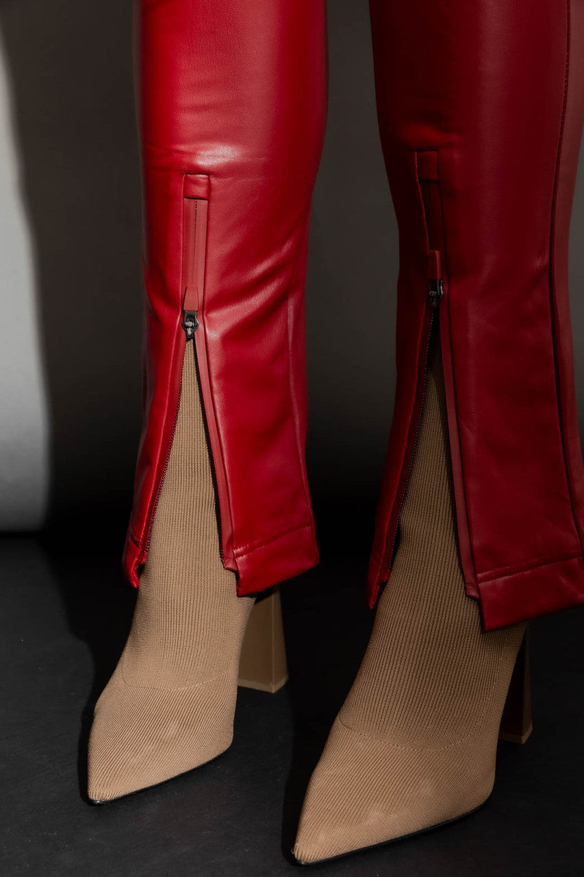 Red Coated Zip Miracle Pant