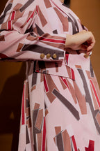 Pink Shapes Print Blazer Pink Shapes