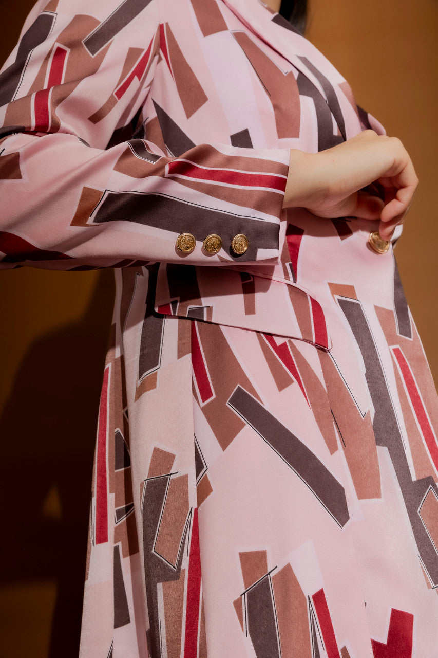 Pink Shapes Print Blazer Pink Shapes