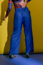 Cobalt Silky Paperbag Pant