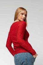 Red Lurex Basic Top