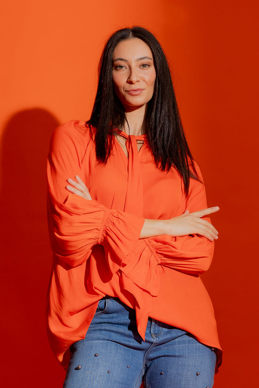 Orange Victoria Blouse
