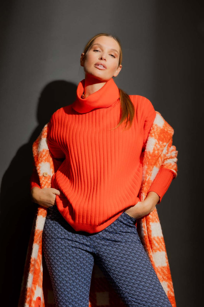 Orange Cowl Neck Jumper Orange S/M