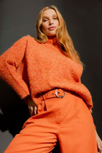Orange Knobbly Knit Jumper Orange S