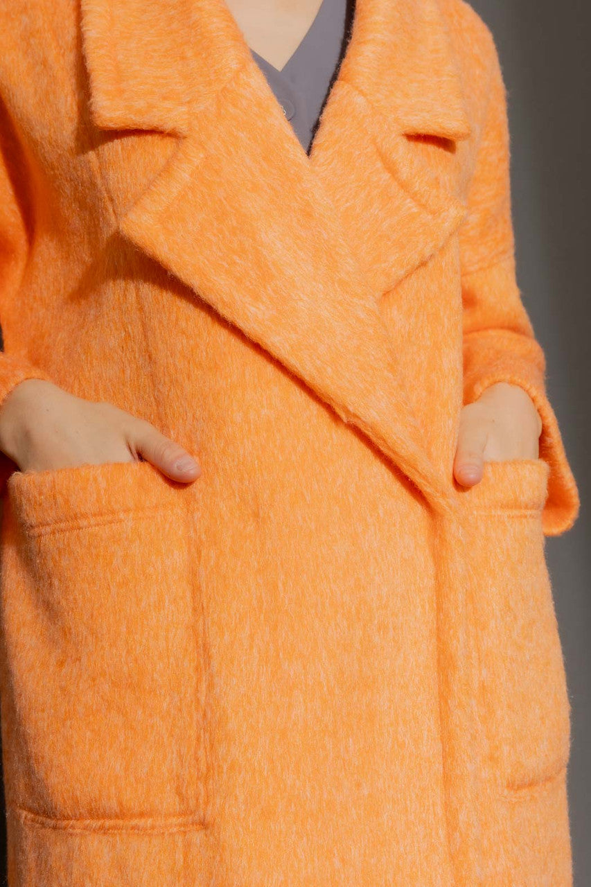 Orange Cocoon Coat