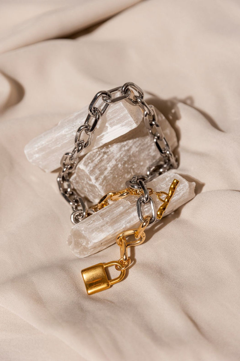 Gold Padlock Necklace S