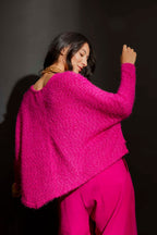 Pink Fluffy Crew Neck Jumper