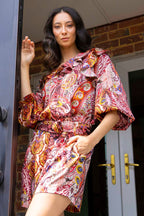 Paisley Silky Paperbag Shorts - FINAL SALE