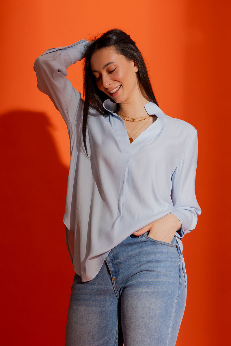 Pale Blue Blogger Shirt