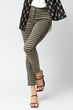 Gold Boxy Ponte Slim Leg Pant