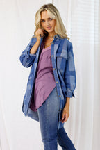 Chambray Patchwork Denim Shacket - FINAL SALE