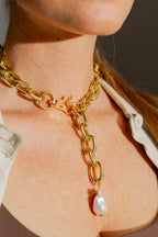 Gold Baroque Pearl Necklace