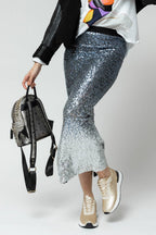 Pewter Sequin Ombre Skirt