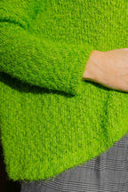 Chartreuse Fluffy Hoodie Jumper