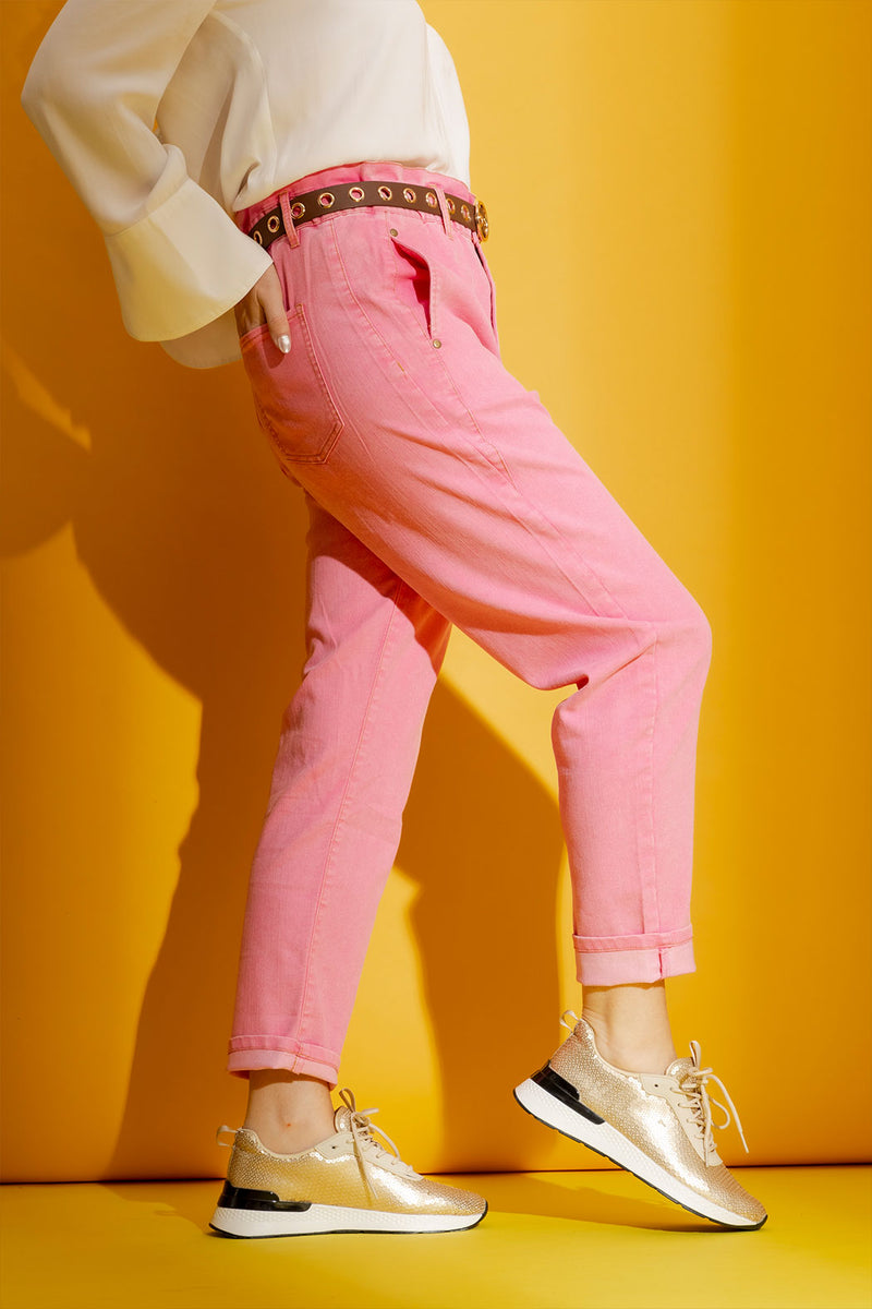 Pink Paperbag Jean