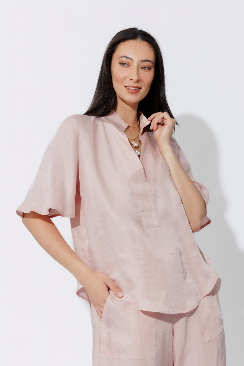Pink Tencel/Linen Blogger Shirt