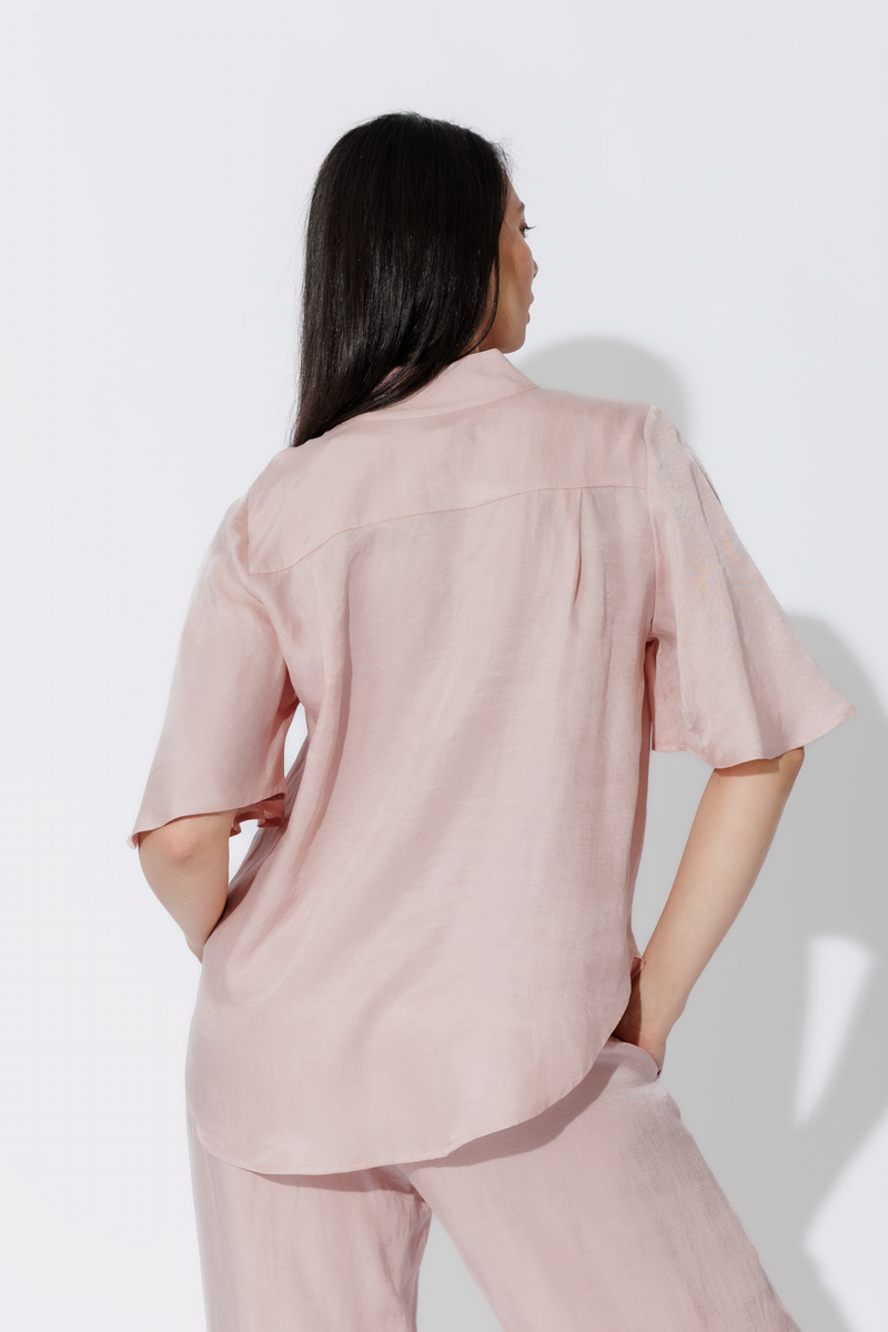 Pink Tencel/Linen Blogger Shirt
