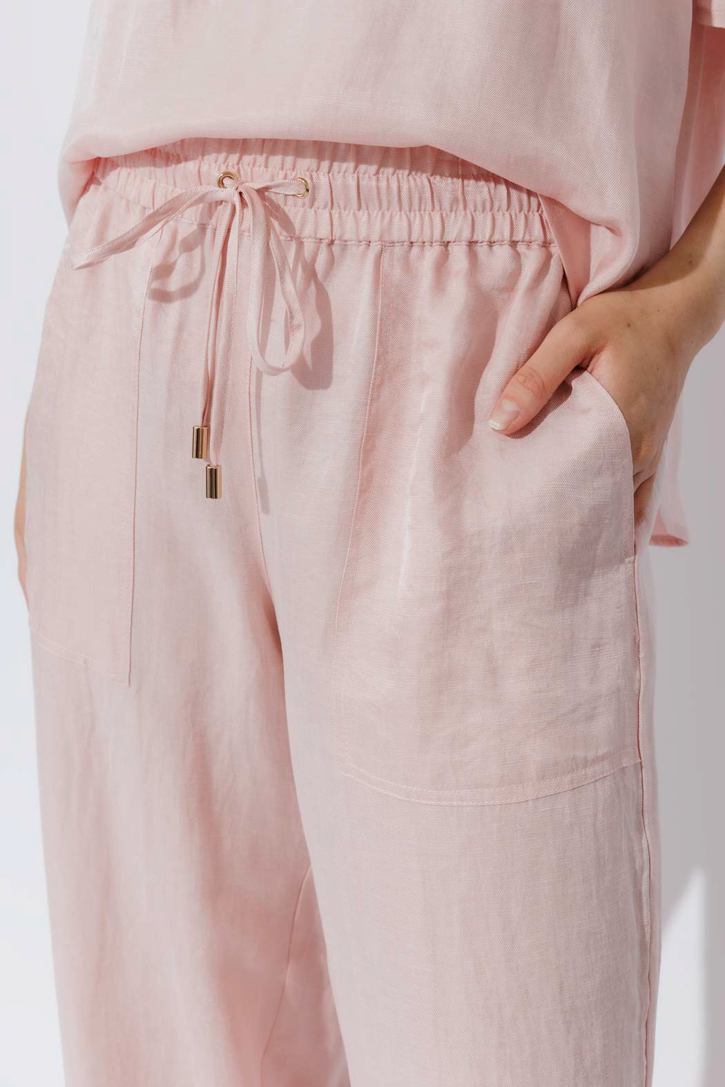 Pink Cupro/Linen Pant