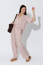 Pink Cupro/Linen Pant