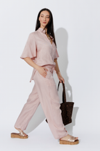 Pink Cupro/Linen Pant