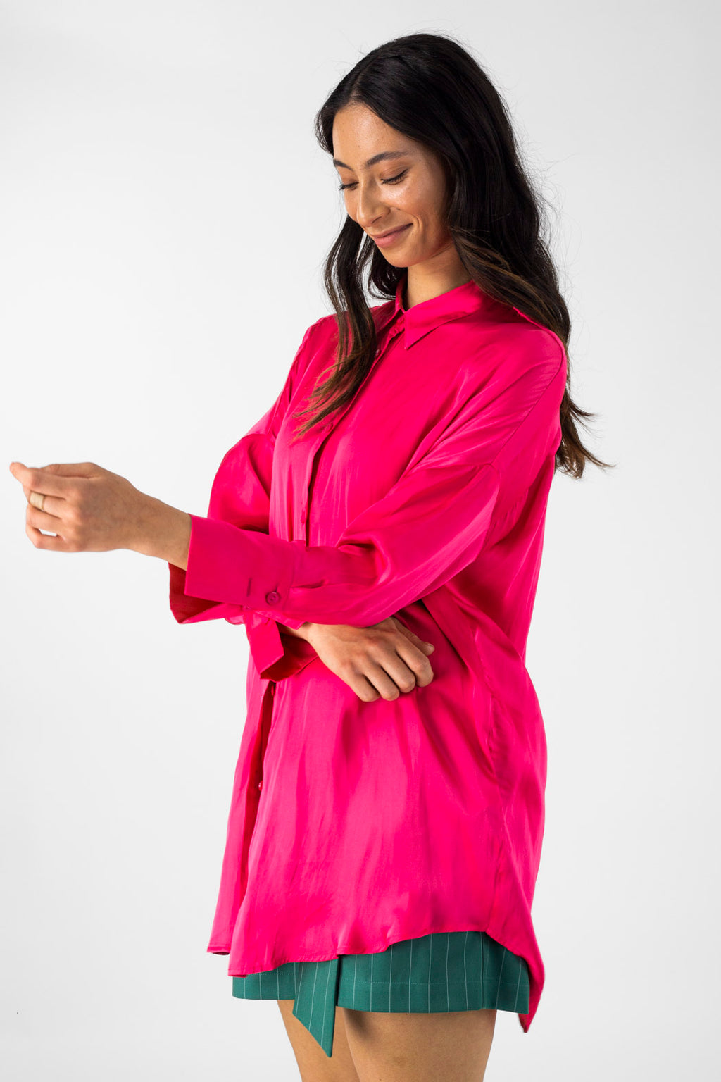 Pink Silky Blake Shirt - Final Sale