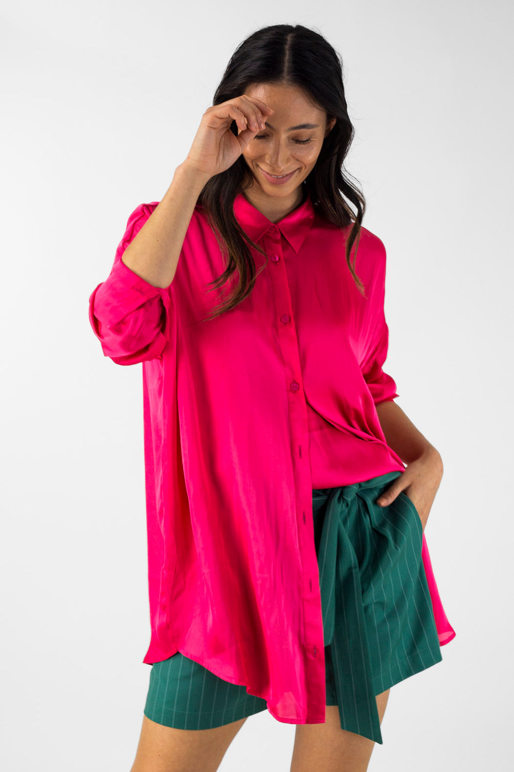 Pink Silky Blake Shirt - Final Sale