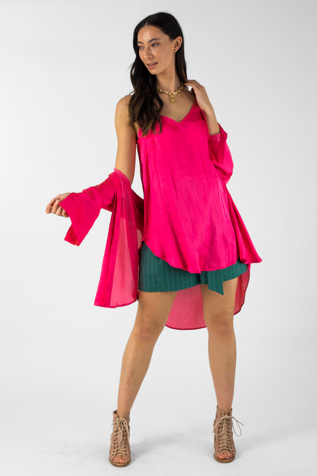 Pink Silky Blake Shirt - Final Sale