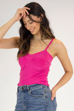 Hot Pink Jersey Princess Cami - Final Sale