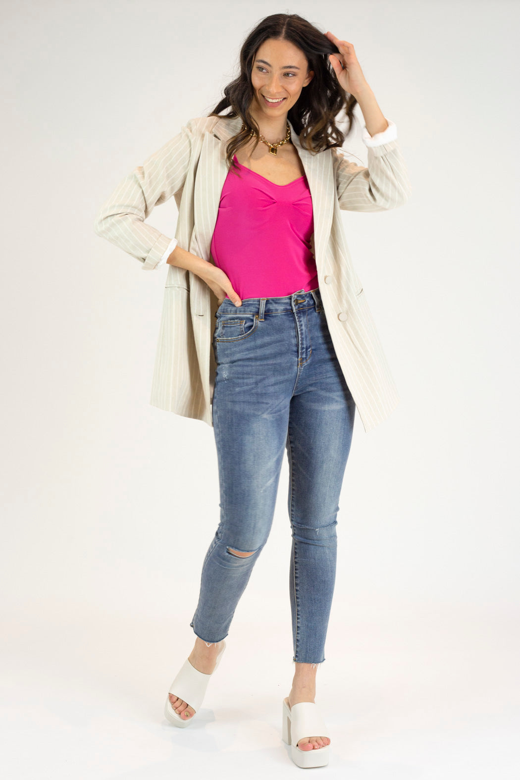 Hot Pink Jersey Princess Cami - Final Sale