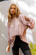 Pink Spot Boho Blouse