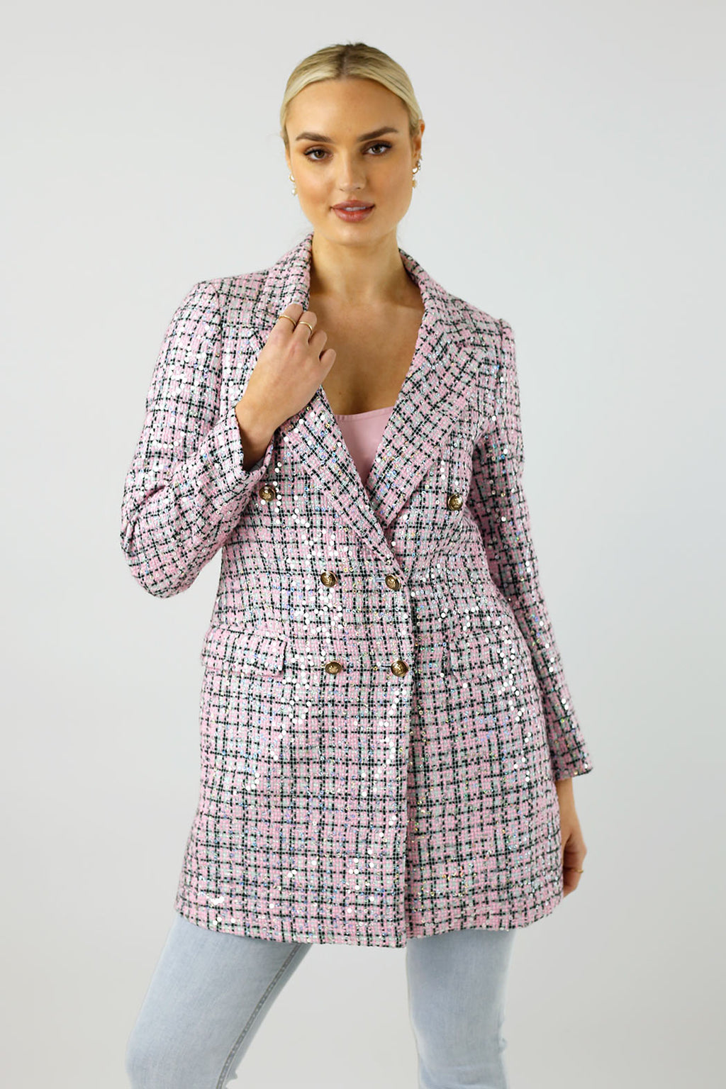 Pink Applique Blazer