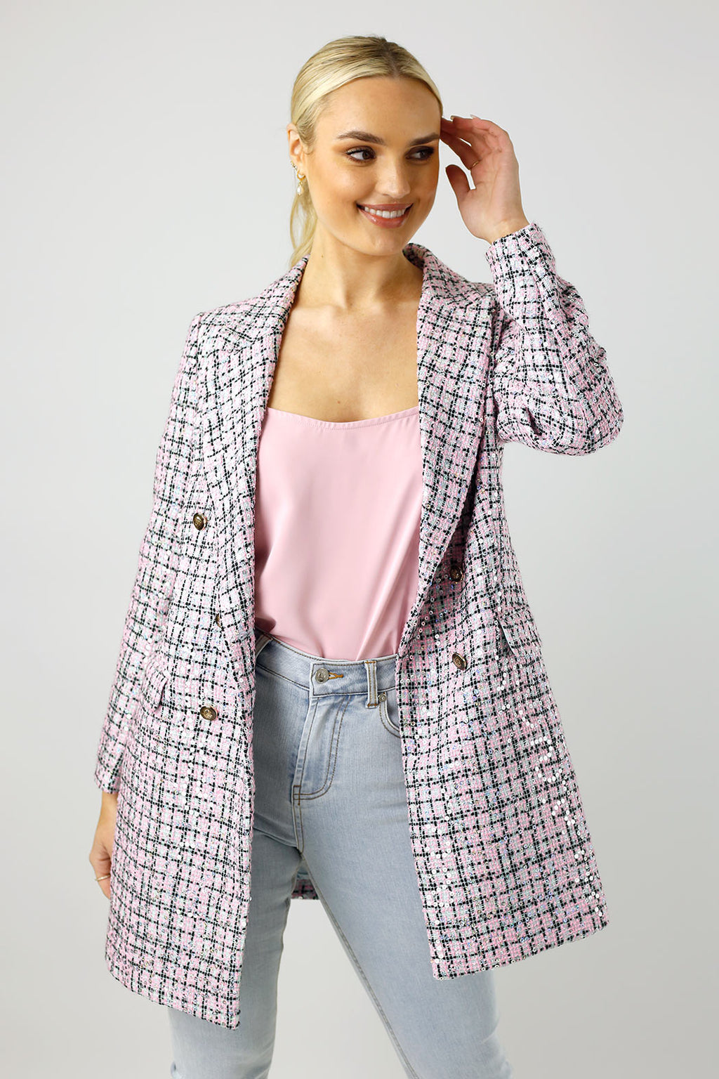 Pink Applique Blazer