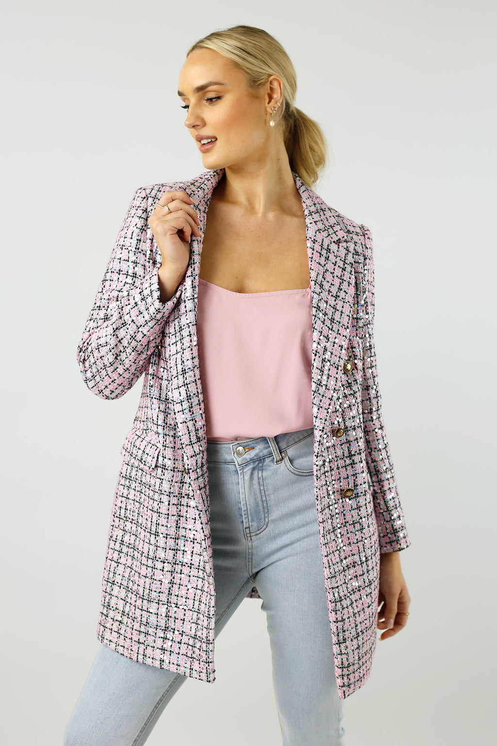 Pink Applique Blazer