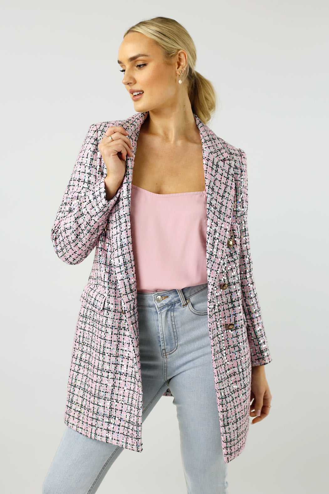 Pink Applique Blazer