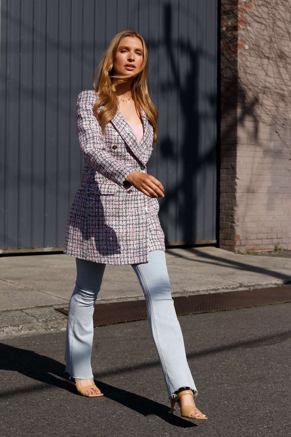 Pink Applique Blazer
