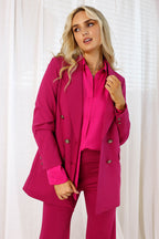 Hot Pink Ponte Longline Blazer - SALE