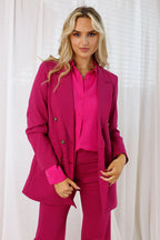 Hot Pink Ponte Longline Blazer - SALE