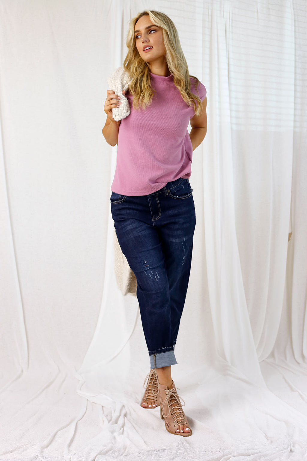 Pink Plush Rib Top - FINAL SALE