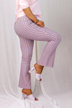 Pink Check Flare Pant - SALE