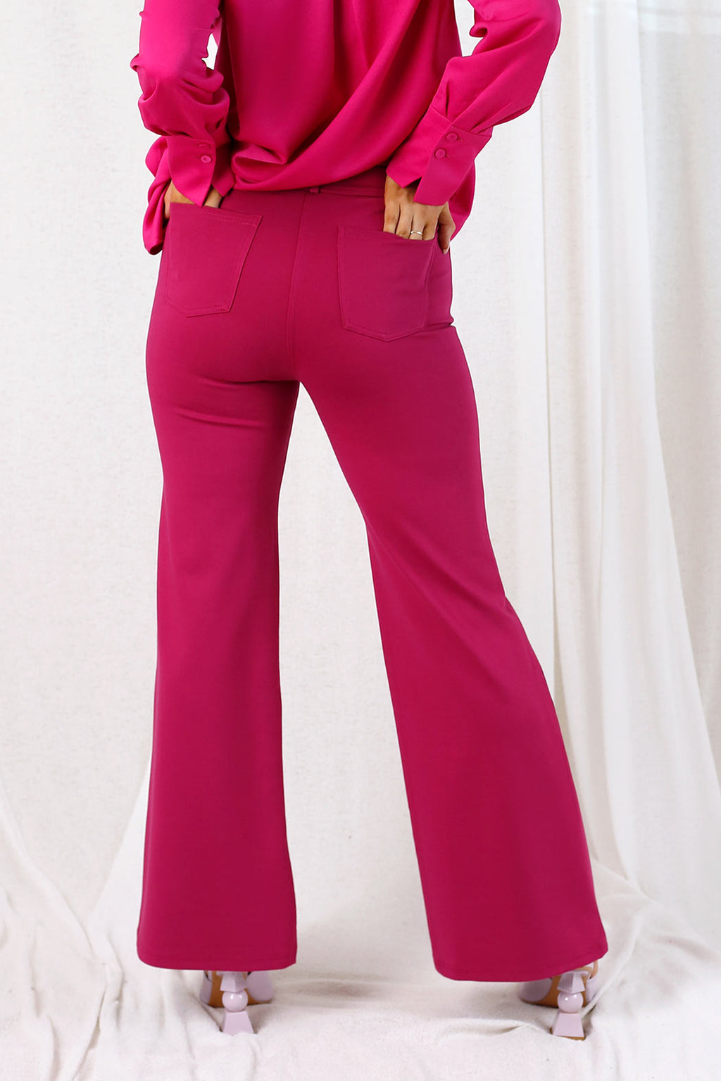 Hot Pink Ponte Wide Flare
