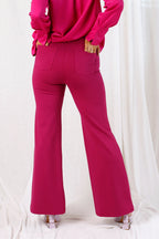 Hot Pink Ponte Wide Flare