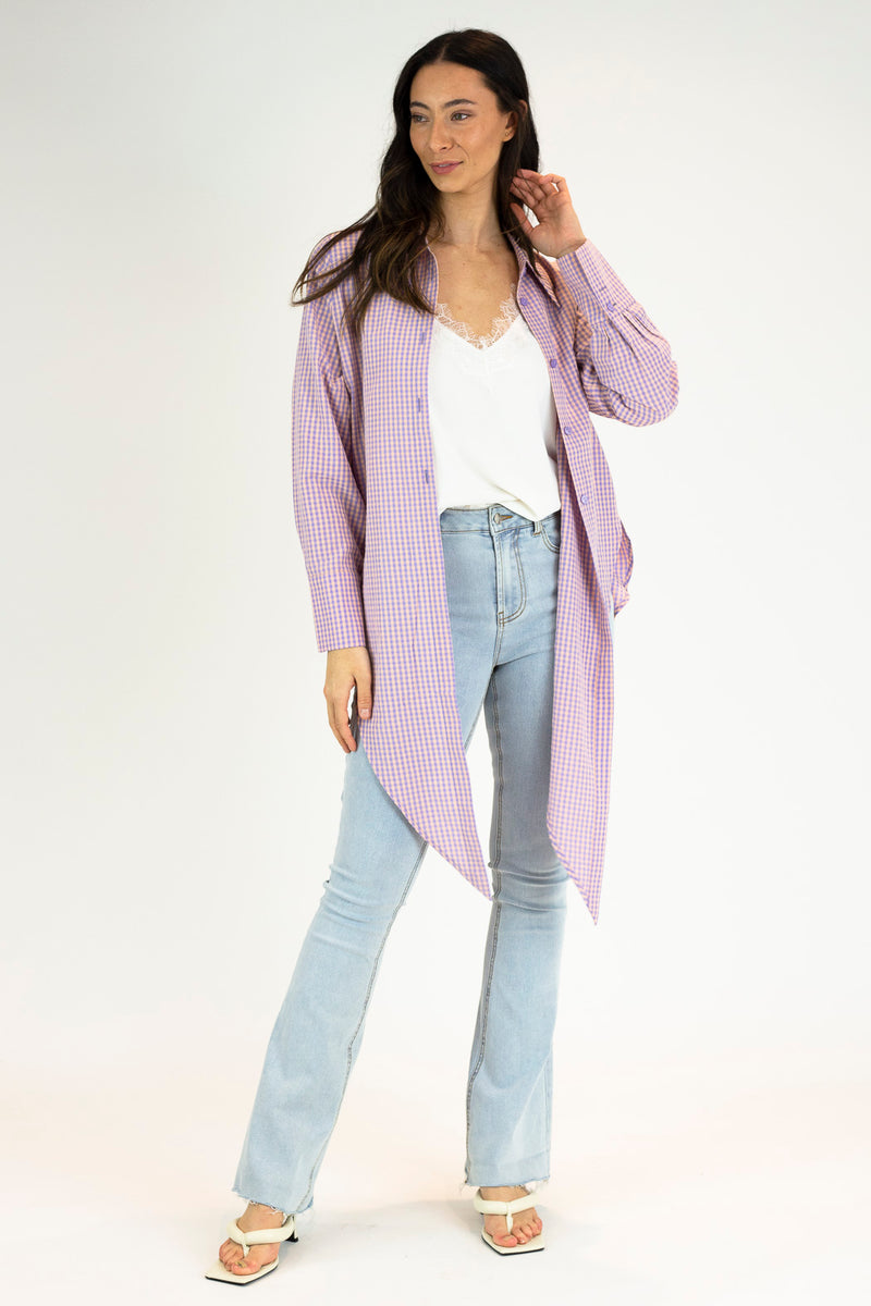 Lilac Gingham Zhoush Shirt - Final Sale