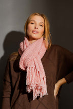Pink Chunky Knit Scarf Pink O/S