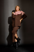 Pink Chunky Knit Scarf Pink O/S