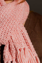 Pink Chunky Knit Scarf Pink O/S