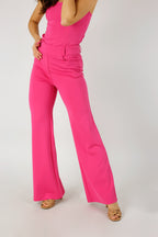 Pink Ponte Wide Leg Flare - FINAL SALE